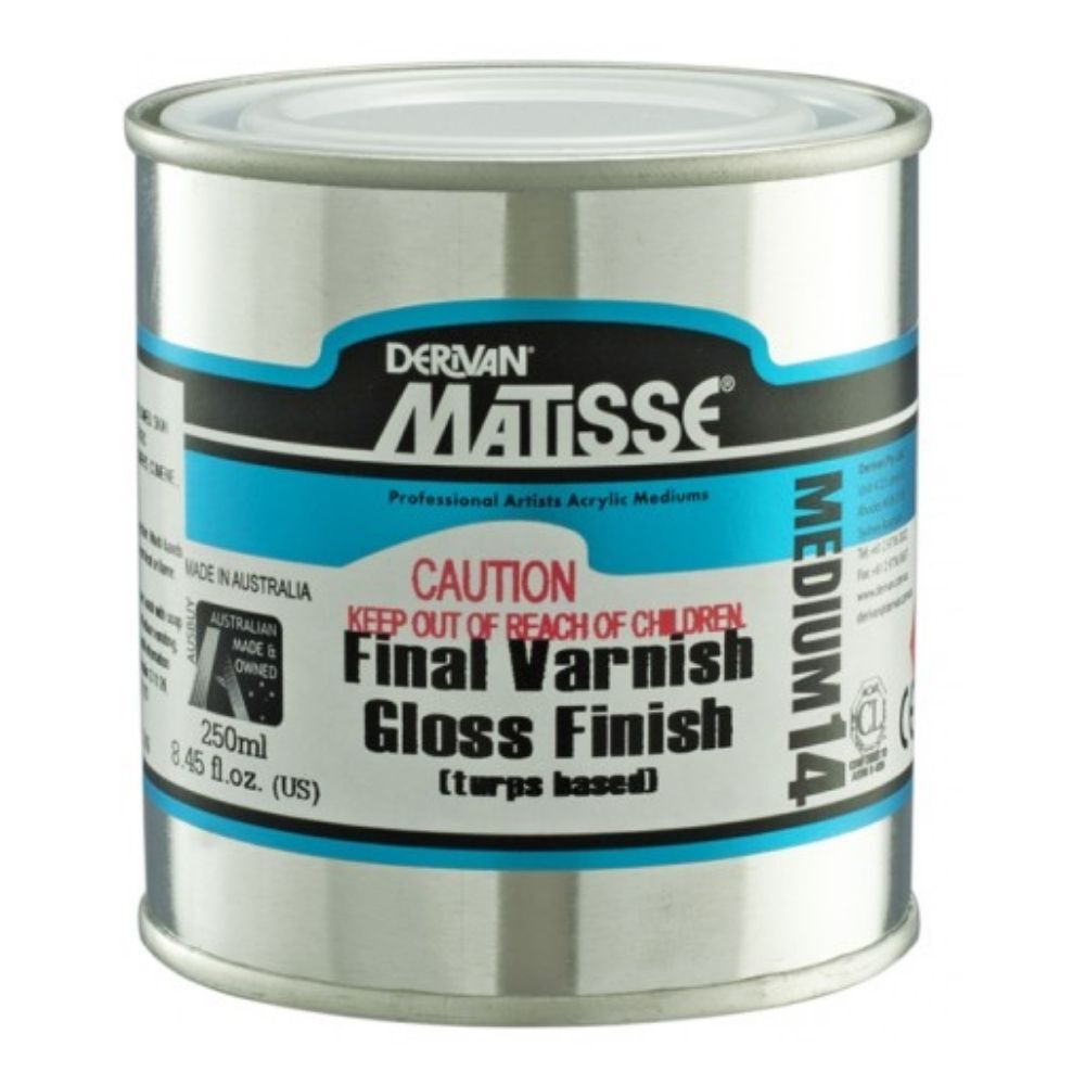 Derivan Matisse Final Varnish Gloss Finish 250ml (Turps Based)