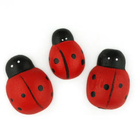 Value Craft Painted Wood Medium Ladybugs Pk15