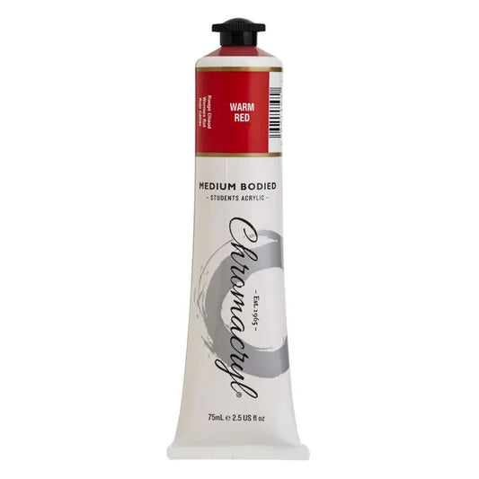 WARM RED Chromacryl Student Acrylic 75ml