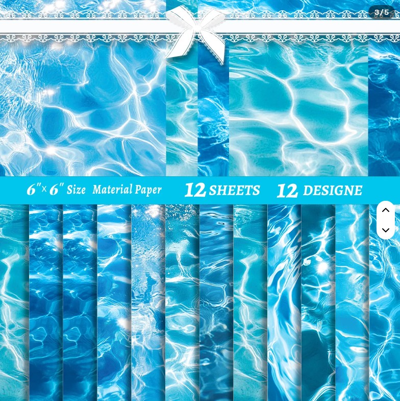 6x6" Water Ripple Background Paper Pk12