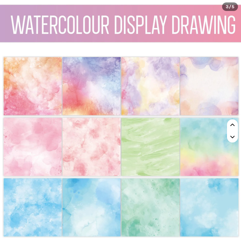 6x6" Watercolour Background Paper Pk12