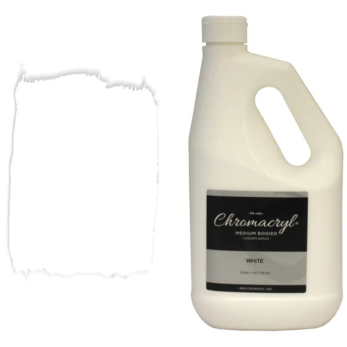 WHITE Chromacryl Student Acrylic 2 Litre
