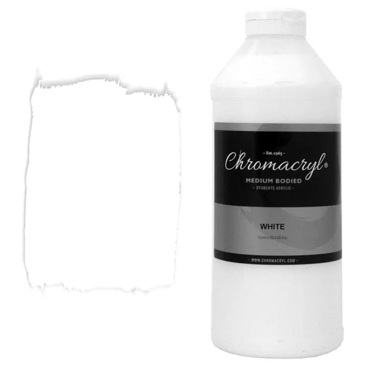 WHITE Chromacryl Student Acrylic 1 Litre