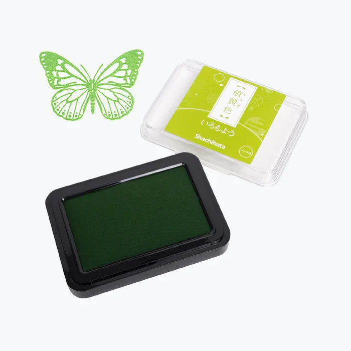 Shachihata Iromoyo Stamp Pad YELLOW GREEN HAC-1-YG