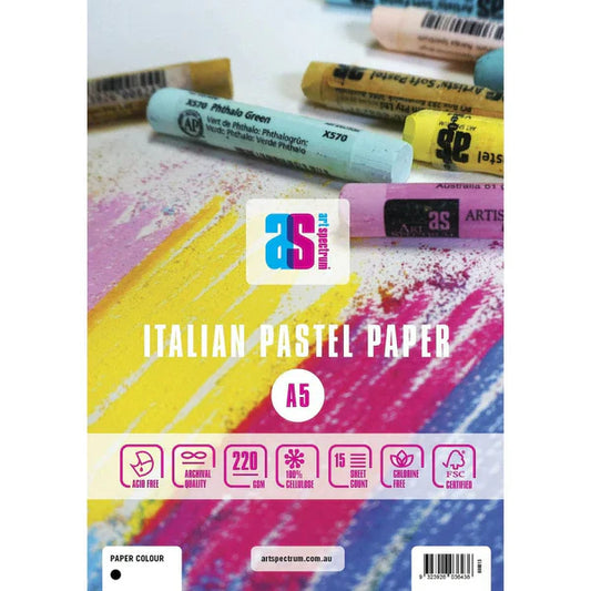 Art Spectrum Italian Pastel Paper Pad A5 15 Sheet BLACK