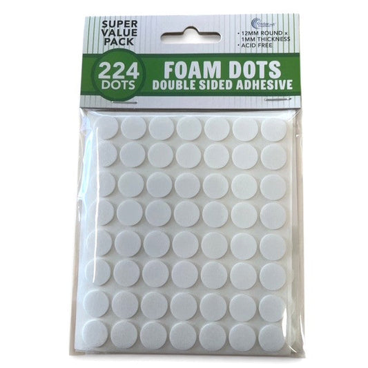 CC Foam Dots Double Sided Adhesive Pk224 12mm x 1mm