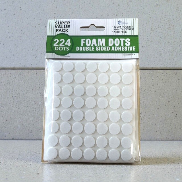 CC Foam Dots Double Sided Adhesive Pk224 12mm x 1mm