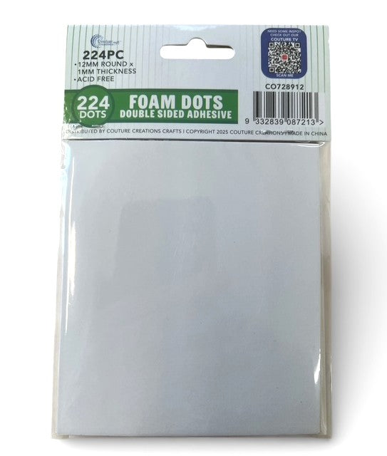 CC Foam Dots Double Sided Adhesive Pk224 12mm x 1mm