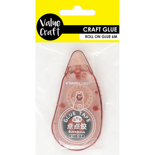 Value Craft Roll On Glue Tape 6Mx6MM