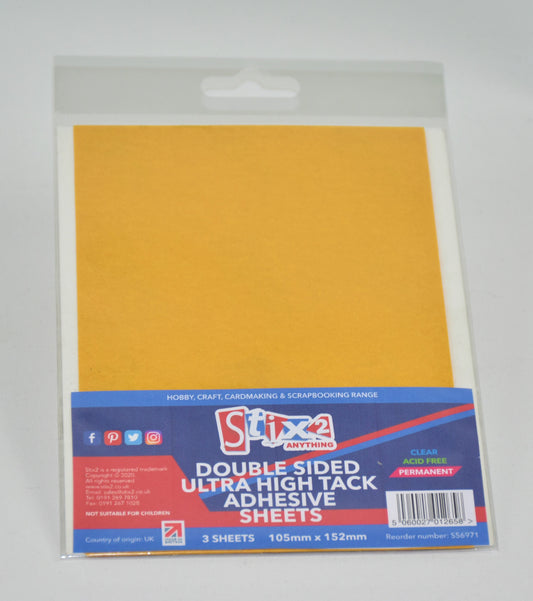 Stix2Anything Ultra Sticky Ultra Clear Sheets Pk3