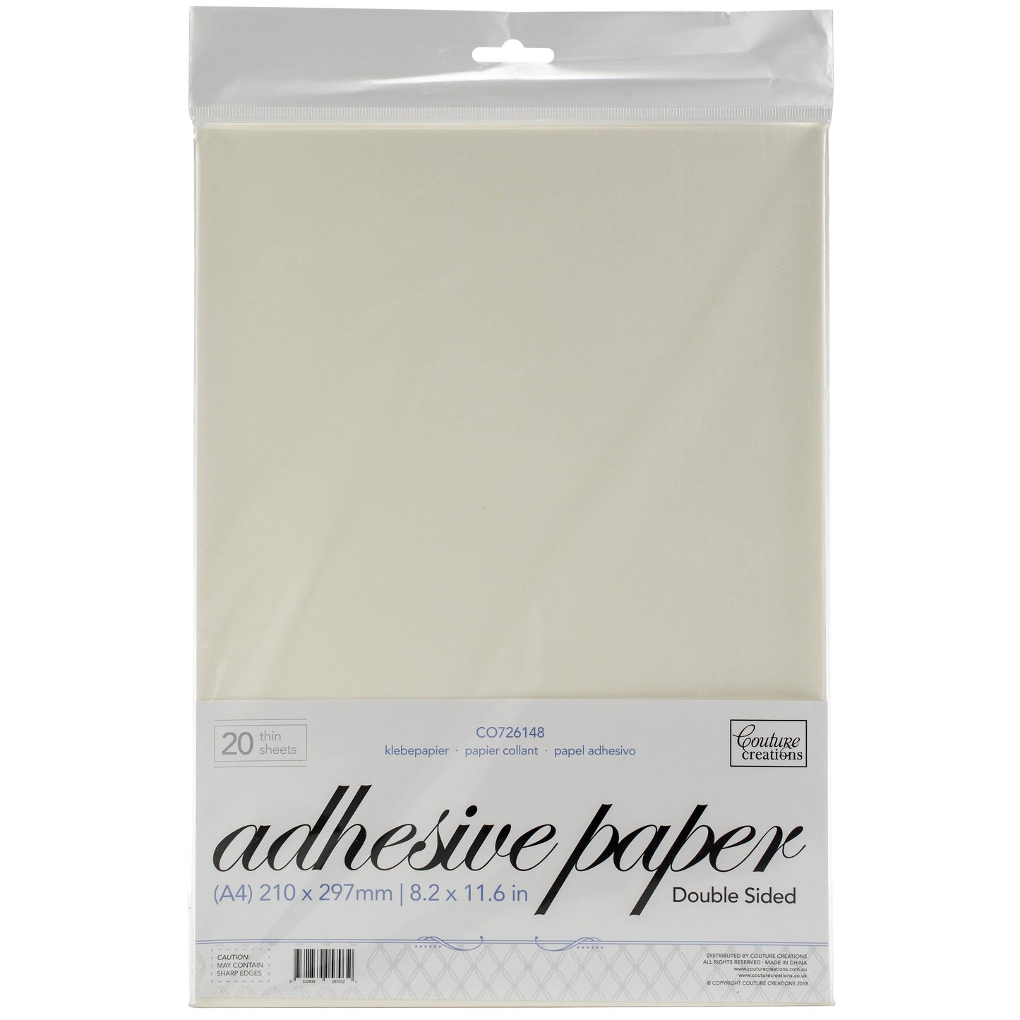 CC A4 Adhesive Dble Sided Paper Pk20