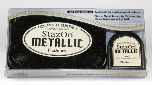 Tsukineko STAZON ON METALLIC PLATINUM Inkpad Lge