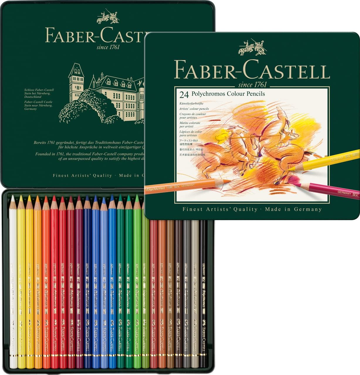 Faber Castell Polychromos Coloured Pencils Tin 24