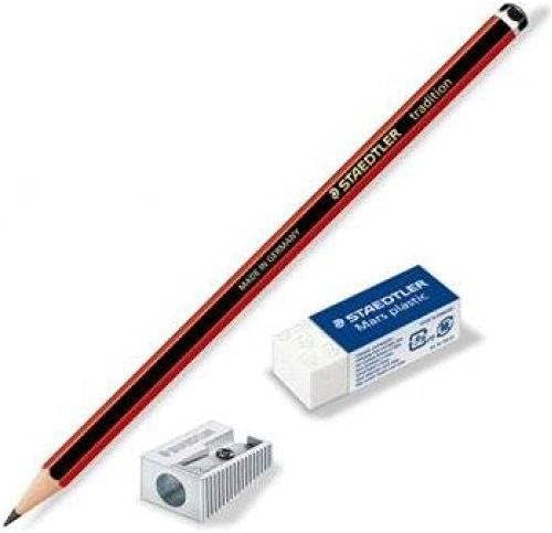 Staedtler Tradition Pencils Asstd Set of 6 with Bonus Eraser and Sharpener