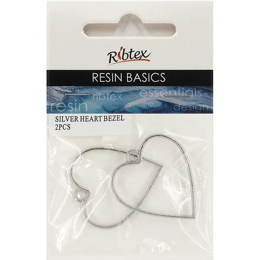 Ribtex Resin Heart Bezel Frame Pk2 Silver