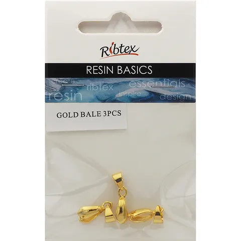Ribtex UV Resin Pendant Bale Gold Pk3