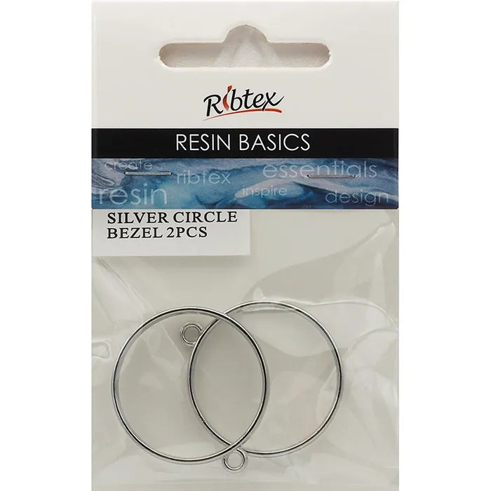 Ribtex UV Resin Bezel Frame Circle Pk2 Silver