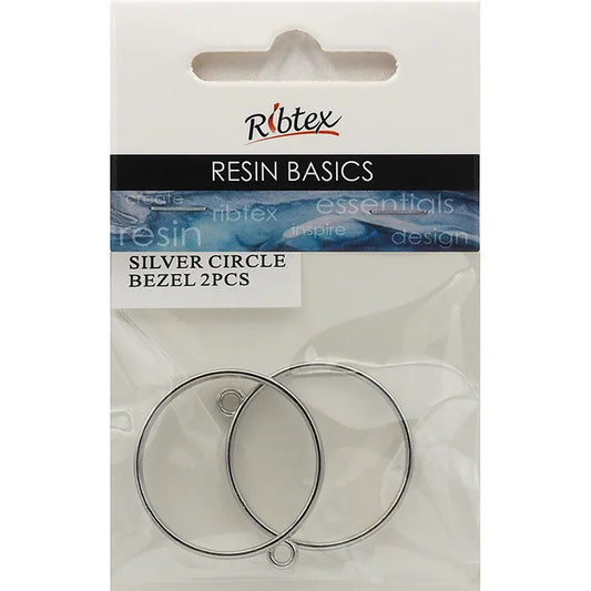 Ribtex UV Resin Bezel Frame Circle Pk2 Silver