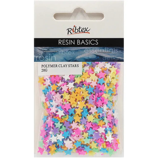 Ribtex UV Resin Polymer Clay Star Shapes 20g