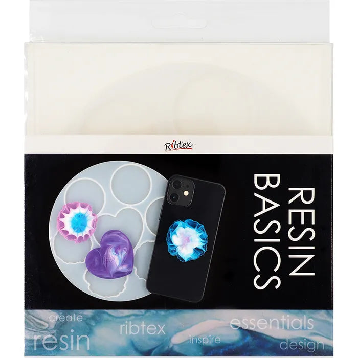 Ribtex Resin Basics Silicone Mould Hearts & Circles 1pce