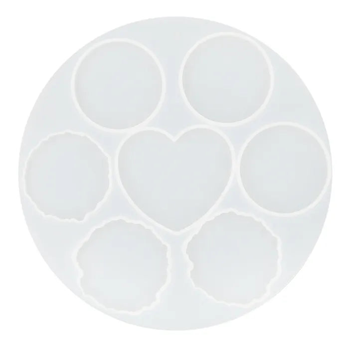 Ribtex Resin Basics Silicone Mould Hearts & Circles 1pce