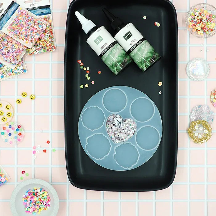 Ribtex Resin Basics Silicone Mould Hearts & Circles 1pce