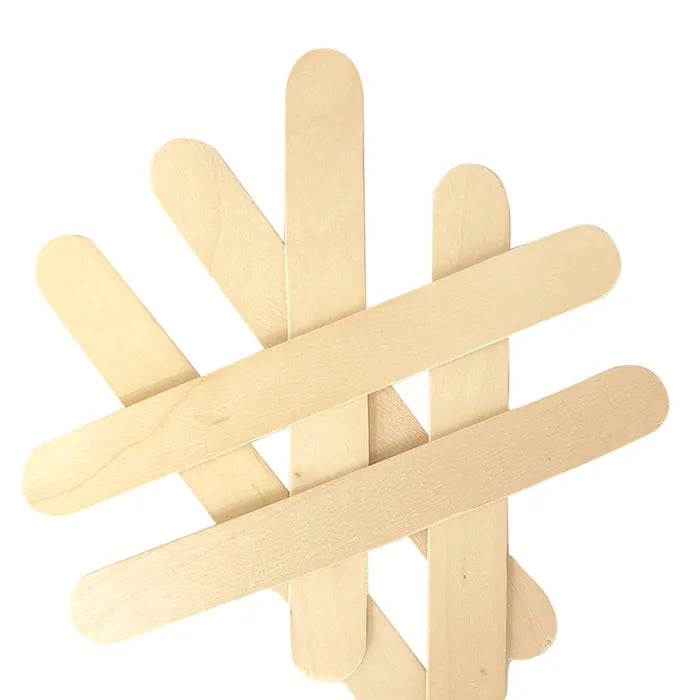 Value Craft Wood Jumbo Icy Pole Sticks Natural 15cm Pk30